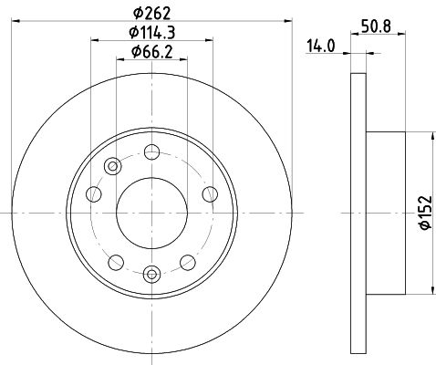 HELLA PAGID Тормозной диск 8DD 355 107-181